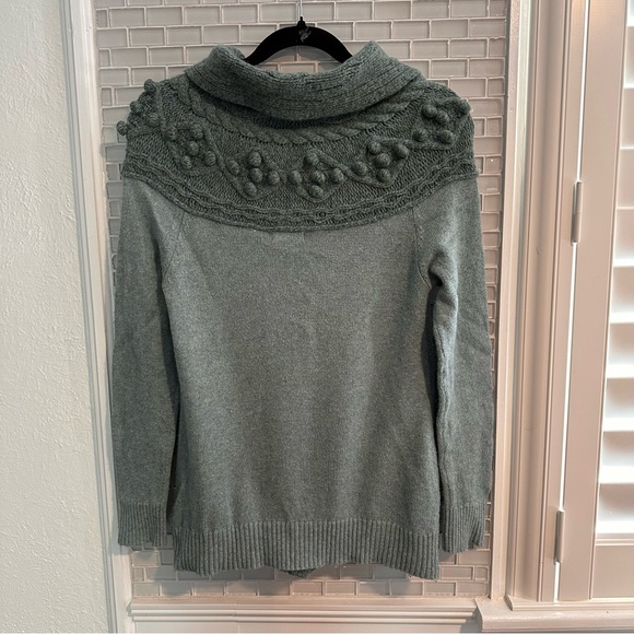 EUC Anthropologie Sleeping on Snow Fair Isle Style Funnel Neck Cardigan - Picture 6 of 11